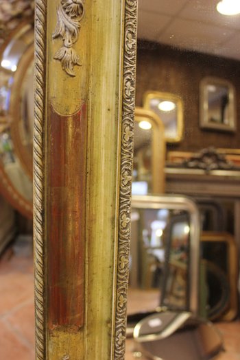 Miroir Ancien Rectangle Patine Et Or 78 X 96