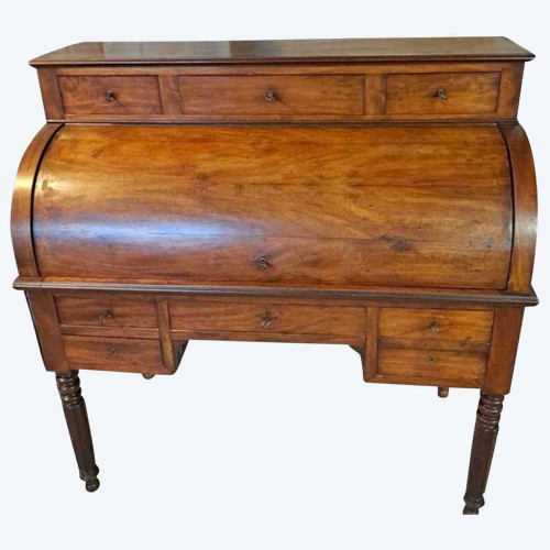 Mahogany Quill Cylinder Desk - Directoire Style - Mid 19th Century