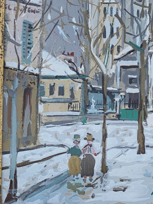 Maurice Utrillo process Saint-Pierre church in Montmartre under the snow