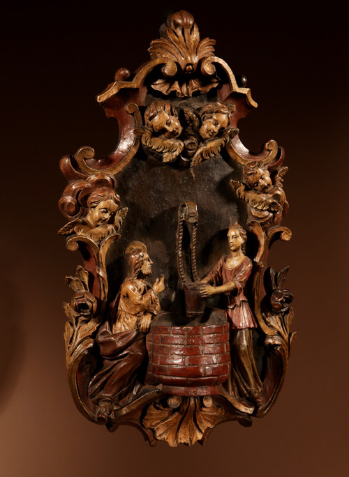  18th Century Wood Carving/Benitier.