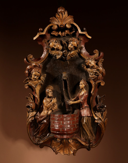  18th Century Wood Carving/Benitier.