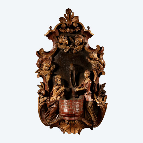  18th Century Wood Carving/Benitier.