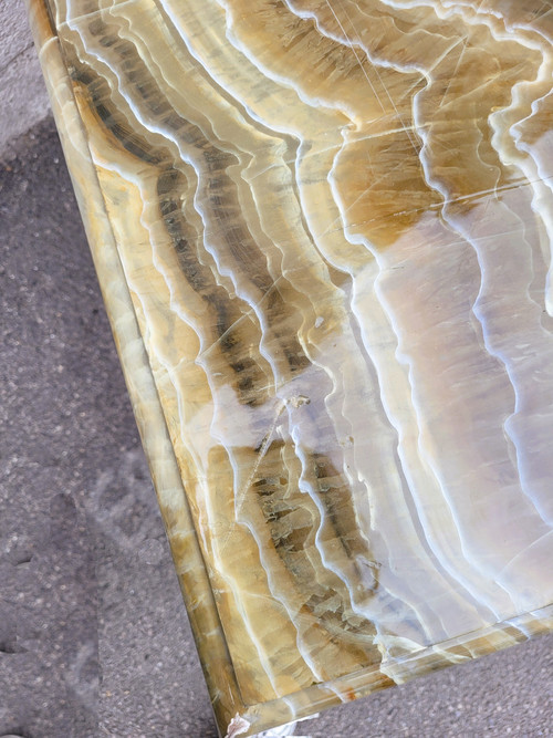 2 Tables Ou Bouts De Canapé Peintes Faux-marbre, XXème Siècle