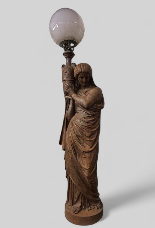 Torchère - Lampadaire En Fonte XIXémeVal D'osne -decoration De Jardin . hauteur 170 cm