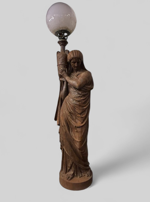 Torchère - Lampadaire En Fonte XIXémeVal D'osne -decoration De Jardin . hauteur 170 cm