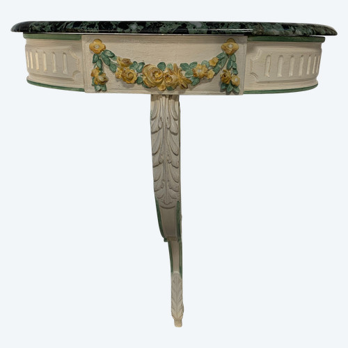 Console murale de style Louis XVI en bois laqué XX siècle