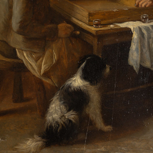 Zacharie Noterman (1820-1890) The Dice Players and the Dog oil on panel circa 1842