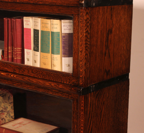 Globe Wernicke Bookcase In Oak Of 3 Elements With A Drawer