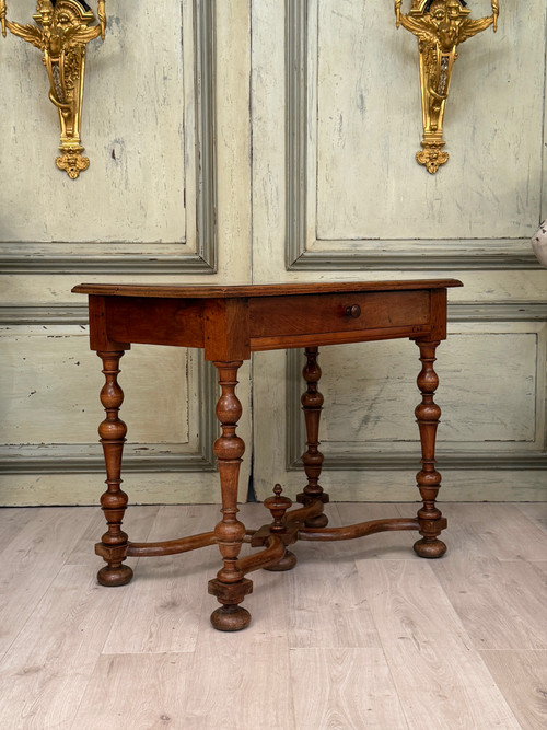 Louis XIV Period Walnut Writing Table Stamped 17th Century