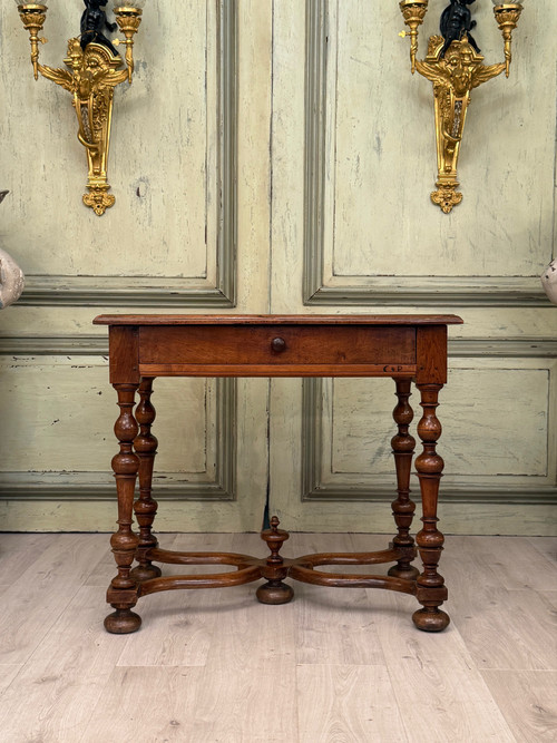 Louis XIV Period Walnut Writing Table Stamped 17th Century