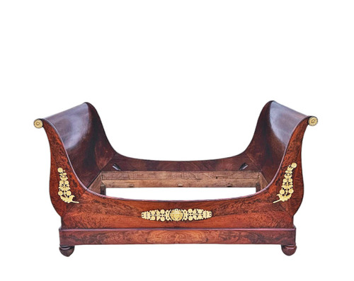 Othon Kolping (1775-1853) Empire Bed In Mahogany And Gilt Bronze