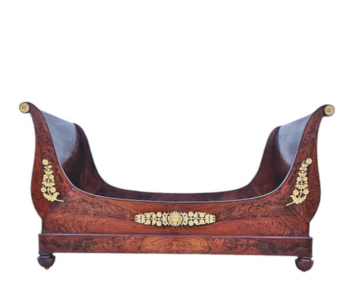 Othon Kolping (1775-1853) Empire Bed In Mahogany And Gilt Bronze