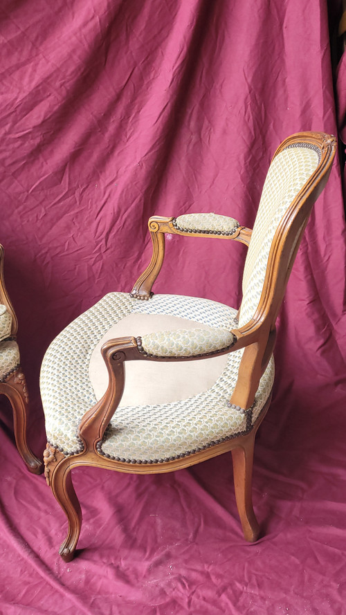 Paire de fauteuils Louis XV 