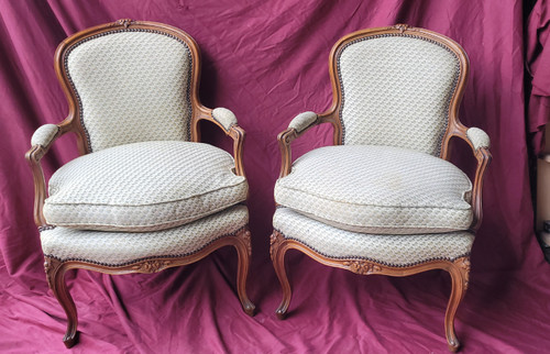 Paire de fauteuils Louis XV 