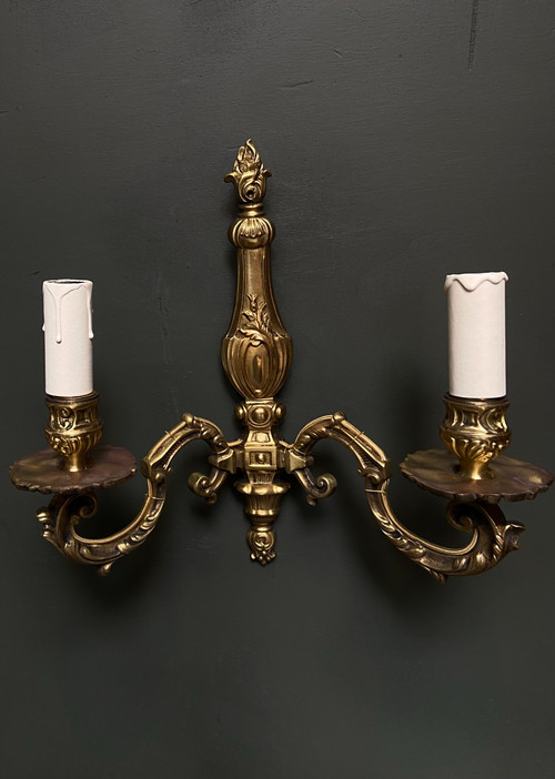 Pair of Rocaille-style wall lights