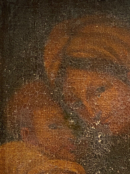 Oil on canvas Virgin and Child with red signature early 18th century