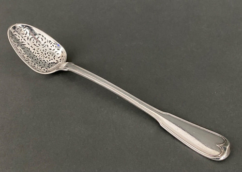 Solid silver olive spoon Fermiers généraux hallmarks