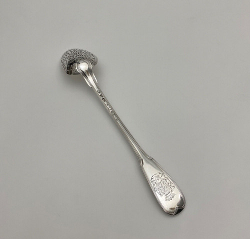 Solid silver olive spoon Fermiers généraux hallmarks