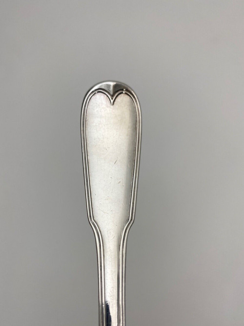 Solid silver olive spoon Fermiers généraux hallmarks