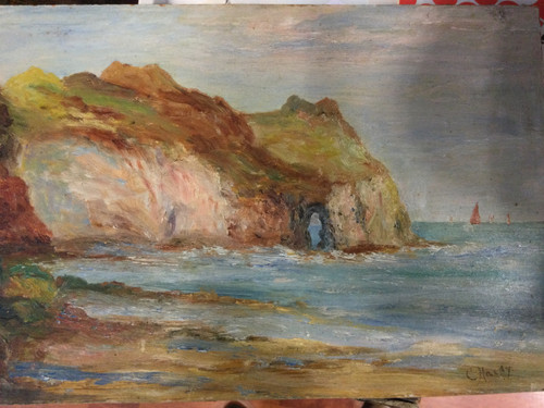 The cliffs of Etretat signed C. HARDY