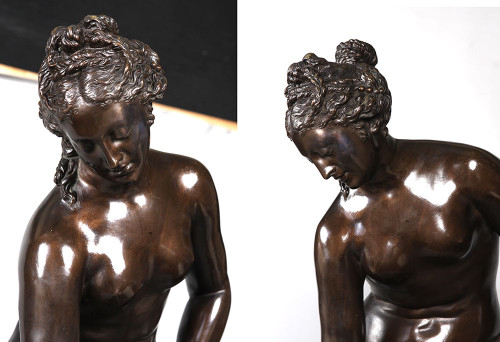 Large Bronze XIX ème, Christophe Gabriel ALLEGRAIN 1710/1795, Venus in the bath