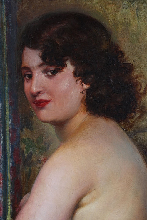 Nude from 1944, by Emile Van Damme, 112 cm, École Française