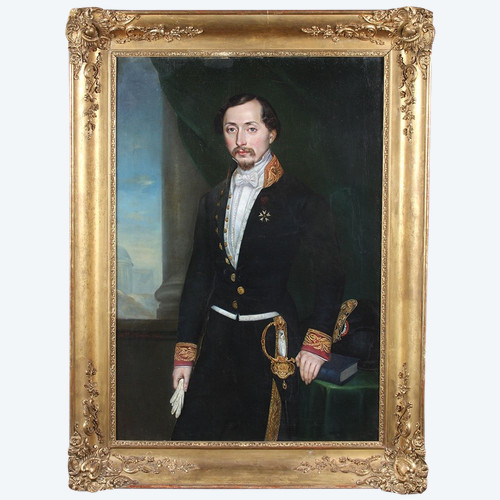 Grande ritratto, 150 cm, di Louise Phalipon, datato 1849, ingegnere capo del dipartimento Ponts et Chaussées.