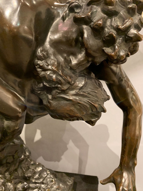 Grand Bronze XIX ème, 80cm, Jef Lambeaux, Musée G. COURBET, Les lutteurs 