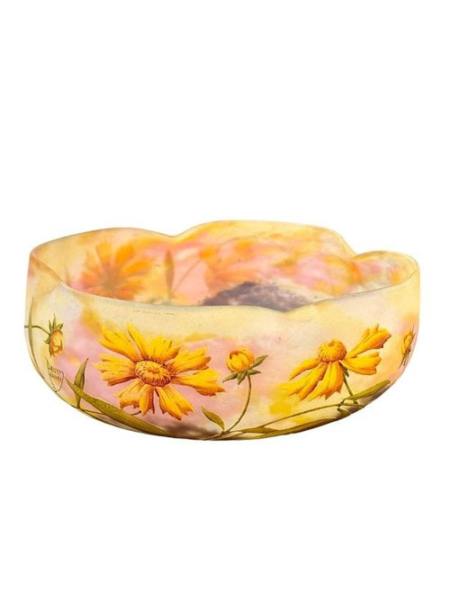 Daum Nancy Art Nouveau "Marguerites" bowl