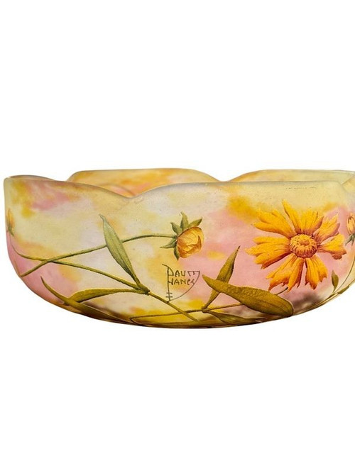 Daum Nancy Art Nouveau "Marguerites" bowl