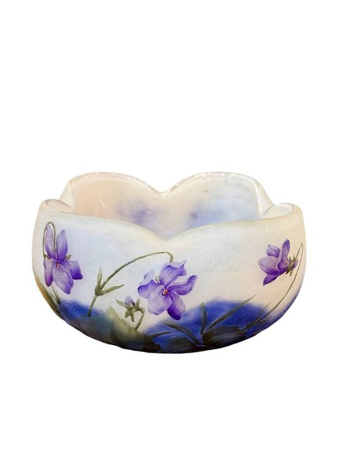 Daum Nancy Art Nouveau "Violettes" bowl