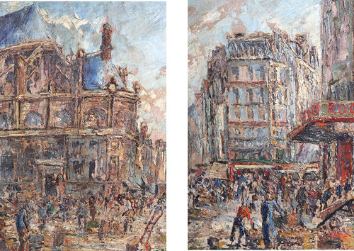 Fernand LAVAL 1886 /1966, Paris, datiert 1951Les Halles, Kirche Saint Eustache