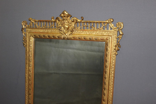 Napoleon III period mirror in 19th century gilded stucco