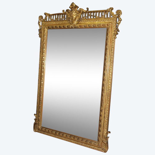 Napoleon III period mirror in 19th century gilded stucco