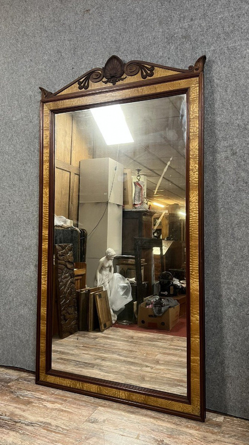 Napoleon III period stamped mirror in maple and mahogany circa 1880 / h 218 CM