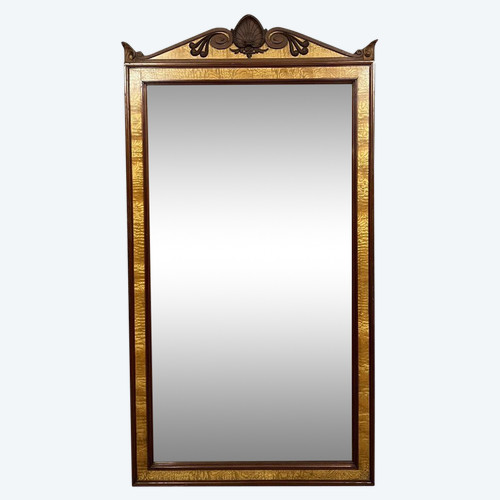 Napoleon III period stamped mirror in maple and mahogany circa 1880 / h 218 CM