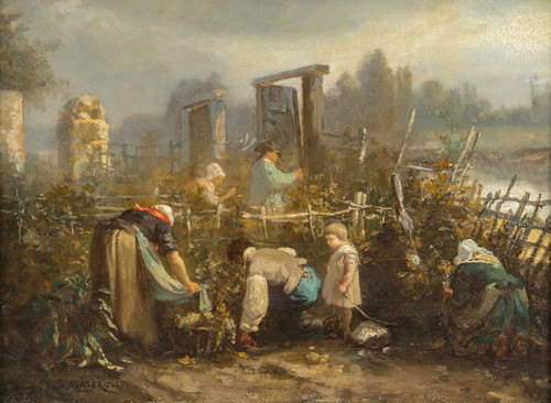 Alexis Joseph Mazerolle (1826-1889) The Harvest oil on canvas circa 1850-1860