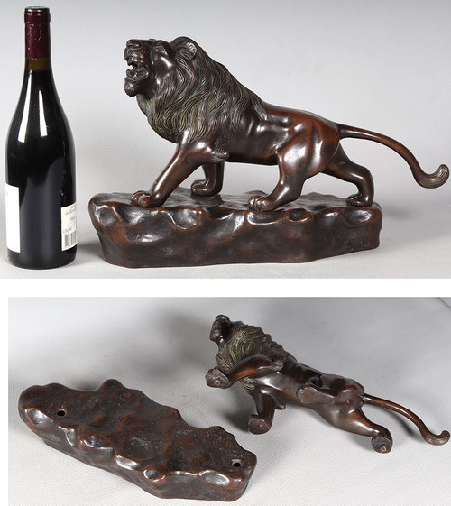 Bronze Japonais, Lion, de la fin du XIX ème