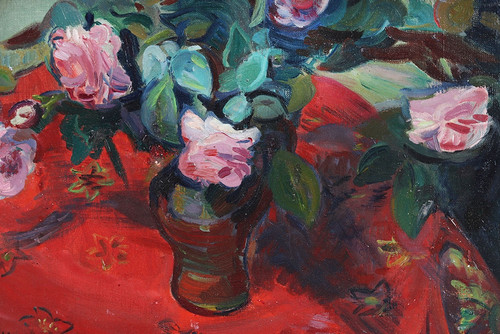 Bouquet de roses, signé Robert Francolin 1899/1974, Ecole Françaises