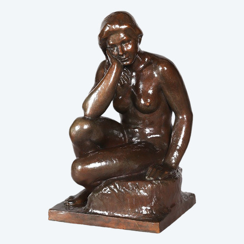 Bronze, 60 cm, signed Joan SEGURANYES i REDORTA born in 1932, Nude, Spanish School