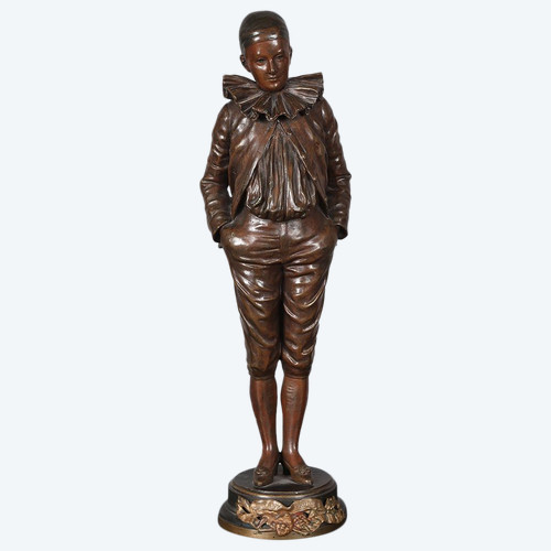 Bronze des 19. Jahrhunderts, 43 cm, signiert: GARNIER Jean 1853/1910, Pierrot