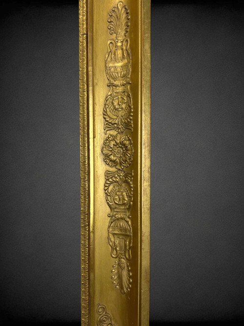 19TH CENTURY EMPIRE STYLE FRAME IN WOOD / GOLD STUCCO FOR PAINTING 53 CM X 42 CM