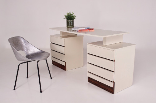 Small modernist desk or dressing table with a secret.