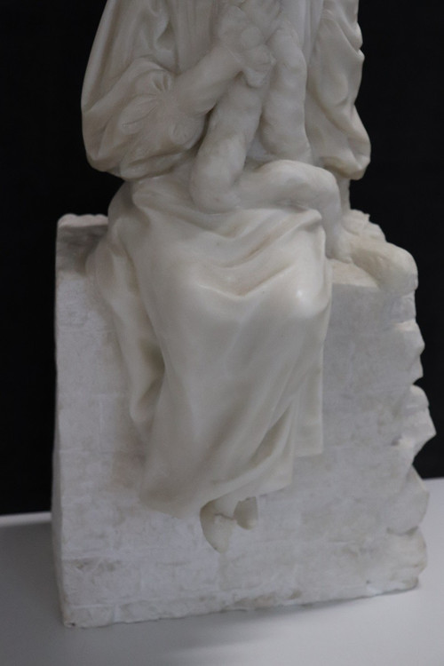 Antique Sculpture, Late 19th Century, White Carrara Marble