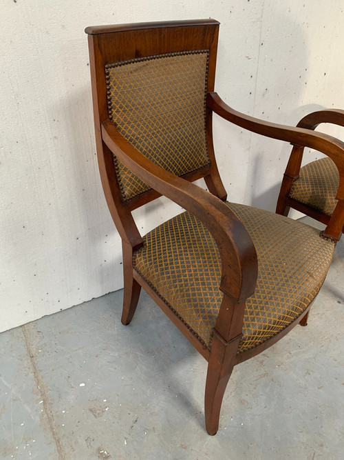 Set of six 19th century mahogany Restoration armchairs