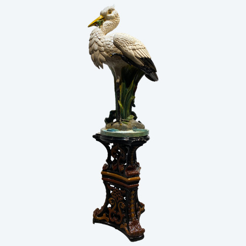 Toul-Bellevue earthenware factory, Great heron on its column