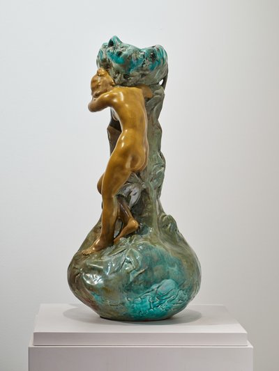 Ernest Bussière, Vase with Nymph, Art Nouveau