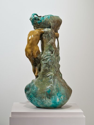 Ernest Bussière, Vase with Nymph, Art Nouveau