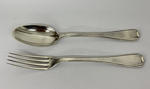 Solid silver christening cutlery