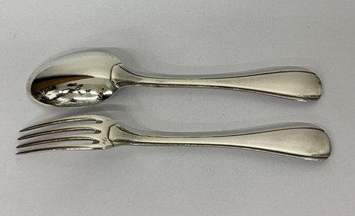 Solid silver christening cutlery